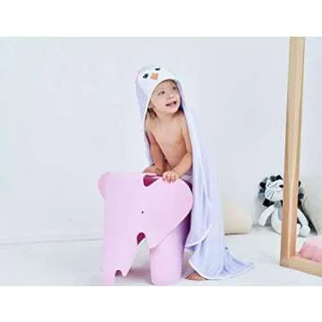 HIPHOP PANDA Baby Hooded Towel - Soft Bamboo Rayon - 30"x30"