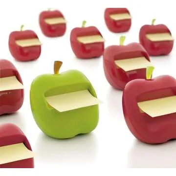 Post-it Pop-up Notes Dispenser, Apple-Shaped Dispenser and Post-it Super Sticky Pop-up Notes, 3x3 in, 1 Pad/Pack (APL-330)