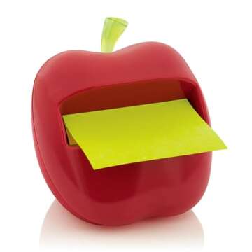 Post-it Pop-up Notes Dispenser, Apple-Shaped Dispenser and Post-it Super Sticky Pop-up Notes, 3x3 in, 1 Pad/Pack (APL-330)