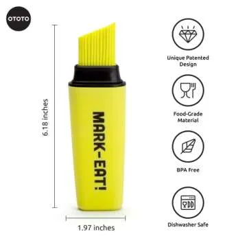 OTOTO Mark-Eat Pastry Brush - Silicone Basting Brush - Silicone Brush Cooking Brush - Kitchen Brush for Cooking, Basting Brushes, Cook Brush, Kitchen Brushes, Cute Kitchen Accessories Cooking Gifts