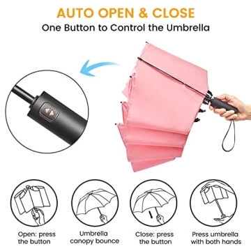 Prospo 62 Inch Large Travel Umbrella Windproof Automatic Open Close