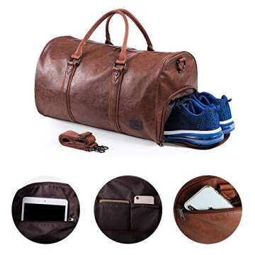 Leather Travel Bag with Waterproof Design for All