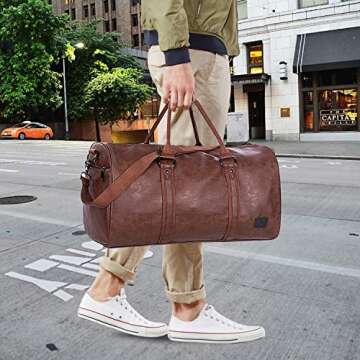 Leather Travel Bag with Waterproof Design for All