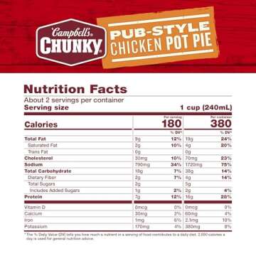 Campbell's Chunky Soup, Pub-Style Chicken Pot Pie Soup, 18.8 oz Can (Pack of 12)
