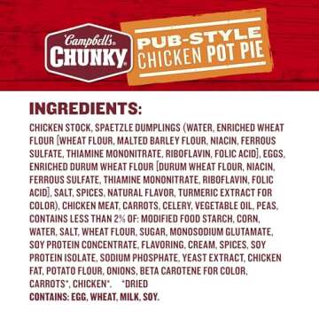 Campbell's Chunky Soup, Pub-Style Chicken Pot Pie Soup, 18.8 oz Can (Pack of 12)