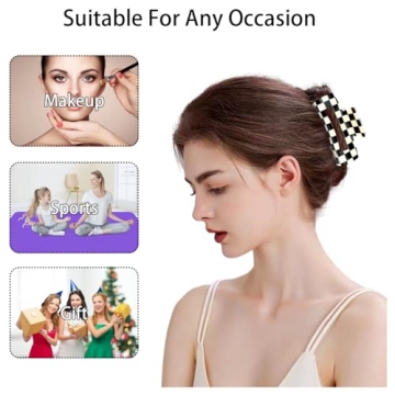 Trendy Checkered Hair Claw Clips for All Hair Types