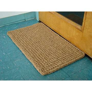 Kempf Rectangle Dragon Coco Coir Doormat, 22-inch by 36-inch, Entrance Mat, Indoor Outdoor, Natural Fiber Mat, Large Size