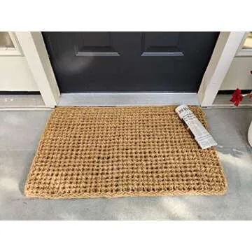 Kempf Rectangle Dragon Coco Coir Doormat, 22-inch by 36-inch, Entrance Mat, Indoor Outdoor, Natural Fiber Mat, Large Size