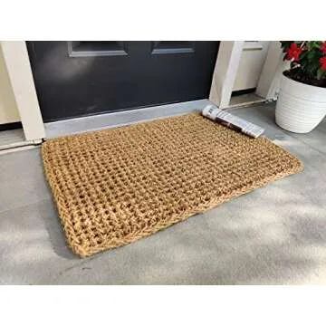 Kempf Rectangle Dragon Coco Coir Doormat, 22-inch by 36-inch, Entrance Mat, Indoor Outdoor, Natural Fiber Mat, Large Size