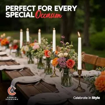 Premium Bright White 15 Inch Taper Candles for Events