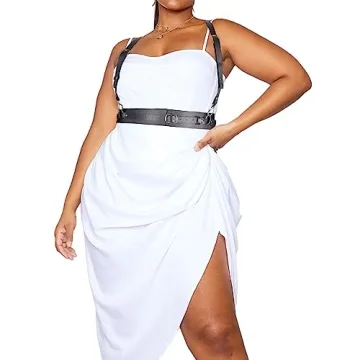 ALLOVME 50.5IN Plus Size Leather Harness Belt - Adjustable Fashion Accessory