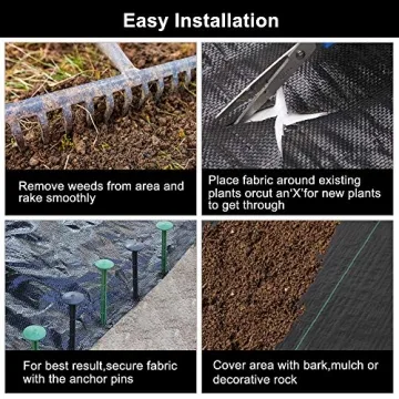 TUFFIOM 3x300 FT Weed Barrier for Healthy Gardens