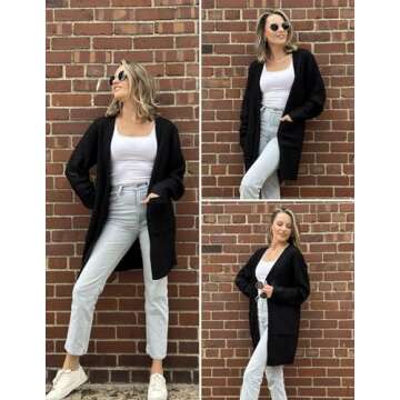 Zeagoo Women's Oversized Cardigan - Cozy Knit Sweater Coat