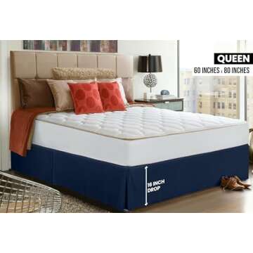 Utopia Bedding Queen Bed Skirt - Soft Quadruple Pleated Ruffle - Easy Fit with 16 Inch Tailored Drop...