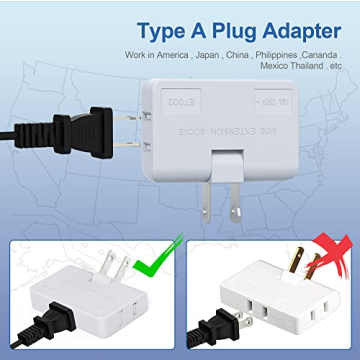 ETwinCoo 3 Way Flat Wall Outlet Extender for All Devices