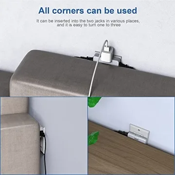 ETwinCoo 3 Way Flat Wall Outlet Extender for All Devices