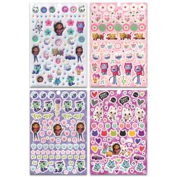 Gabby's Dollhouse Puffy Craft Sticker Book for Girls - Bundle with 300+ Stickers, More ( Party Suppl...
