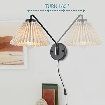 BISAMIYA Foldable Wall Lamp Set of 2 for Any Room