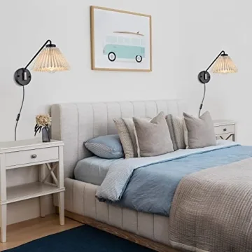 BISAMIYA Foldable Wall Lamp Set of 2 for Any Room