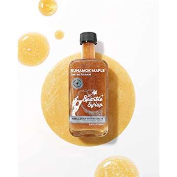 Runamok Sparkle Syrup - Maple Syrup Infused with Edible Sparkles, Perfect Pancake Syrup, Fun Vermont Maple Syrup for Beverages, Fresh Fruit & Dessert Toppings | 8.45 Fl Oz (250mL)