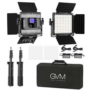 GVM RGB Led Video Light, 2PCS Video Lighting Kit with APP Control, 40W Photography Lighting Led Panel Light with 8 Kinds of The Scene Lights for Studio YouTube, 3200K-5600K, CRI 97+