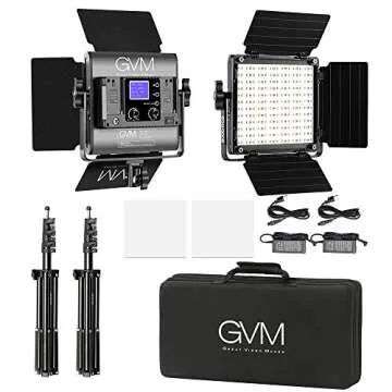 GVM RGB Led Video Light, 2PCS Video Lighting Kit with APP Control, 40W Photography Lighting Led Panel Light with 8 Kinds of The Scene Lights for Studio YouTube, 3200K-5600K, CRI 97+