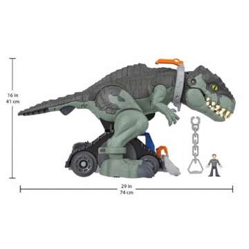 Fisher-Price Imaginext Jurassic World Dinosaur Toy Mega Stomp & Rumble Giga with Lights & Sounds for Pretend Play Preschool Kids Ages 3+ Years