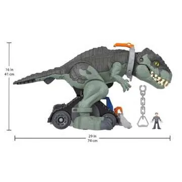 Fisher-Price Imaginext Jurassic World Dinosaur Toy Mega Stomp & Rumble Giga with Lights & Sounds for Pretend Play Preschool Kids Ages 3+ Years