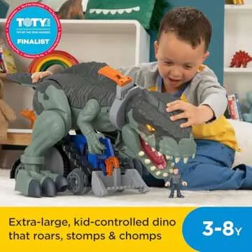 Fisher-Price Imaginext Jurassic World Dinosaur Toy Mega Stomp & Rumble Giga with Lights & Sounds for Pretend Play Preschool Kids Ages 3+ Years