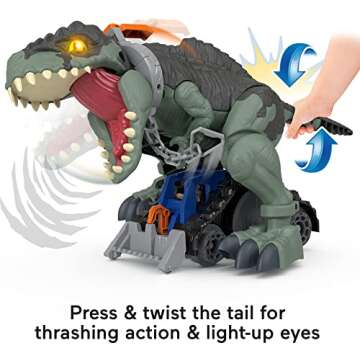 Fisher-Price Imaginext Jurassic World Dinosaur Toy Mega Stomp & Rumble Giga with Lights & Sounds for Pretend Play Preschool Kids Ages 3+ Years