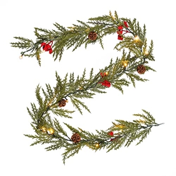 6FT Battery Operated Christmas Garland with Remote