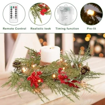 6FT Battery Operated Christmas Garland with Remote