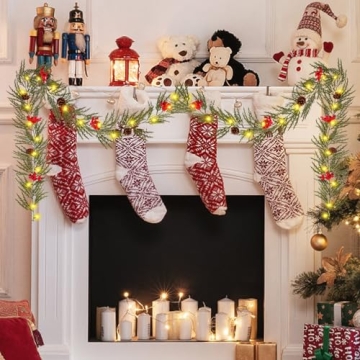 6FT Battery Operated Christmas Garland with Remote