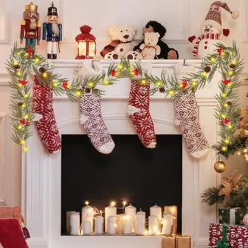6FT Battery Operated Christmas Garland with Remote