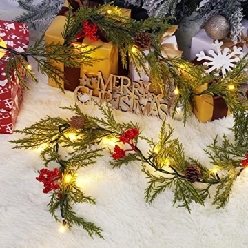 6FT Battery Operated Christmas Garland with Remote