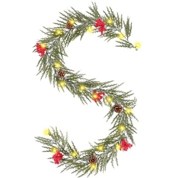 6FT Battery Operated Christmas Garland with Remote