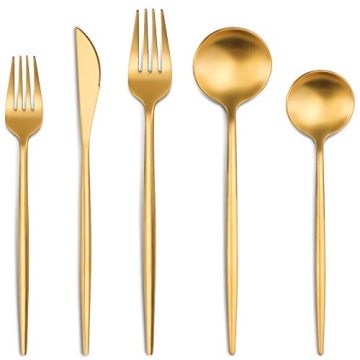 Luxury Matte Gold Silverware Set for Elegant Dining