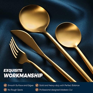 Luxury Matte Gold Silverware Set for Elegant Dining