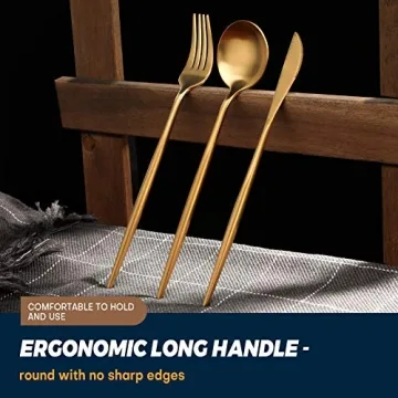 Luxury Matte Gold Silverware Set for Elegant Dining