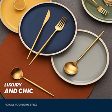 Luxury Matte Gold Silverware Set for Elegant Dining