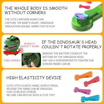 CREAMHONGKID Dinosaur Board Games Toys, Dinosaur Eating Bones Kids Games, Multi-Player Interactive Tabletop Kids Toys, Family Gathering Board Game for 3+ Years Olds, Birthday Children's Day Gifts