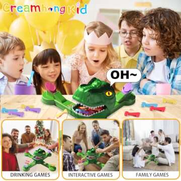 CREAMHONGKID Dinosaur Board Games Toys, Dinosaur Eating Bones Kids Games, Multi-Player Interactive Tabletop Kids Toys, Family Gathering Board Game for 3+ Years Olds, Birthday Children's Day Gifts