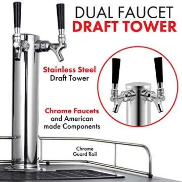Kegco HBK309S-2 Home Brew Keg Dispenser - Stylish Stainless Steel Design
