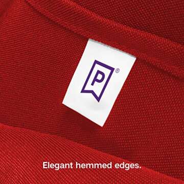 Gee Di Moda Cloth Napkins - 17 x 17 Inch Red Dinner Napkins - Set of 12 Soft & Absorbent Washable Fabric Cloth Table Napkins with Hemmed Edges for Hotel Restaurant, Holiday Parties & Wedding