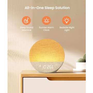 Dreamegg Sunrise 1 - Sunrise Alarm Clock, Sound Machine for Sleep, Customizable Sleep Routines, Dimm...