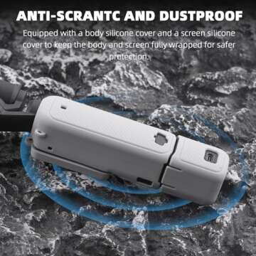 BRDRC Pocket 3 Silicone Cover, Protective Case Lens Protector Scratch-Resistant Sleeve Skin Compatible with DJI OSMO Pocket 3 Creator Combo Accessories(Black)