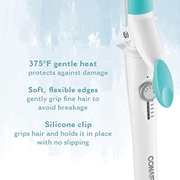 Gentle Curling Iron For Fine Hair with Silicone Clip