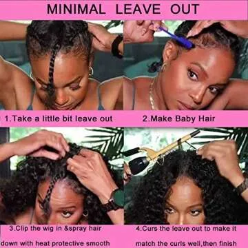 Domiso V Part Wig Human Hair Glueless Upgrade U Part Human Hair Wig 180% Density Kinky Curly Wigs for Women No Leave Out No Glue Beginner Friendly 9A Brazilian Virgin Hair Natural Color 20 Inch