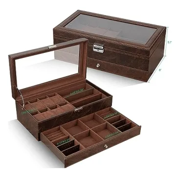 TomCare Watch Box & Jewelry Organizer - Brown