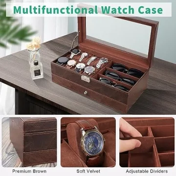 TomCare Watch Box & Jewelry Organizer - Brown